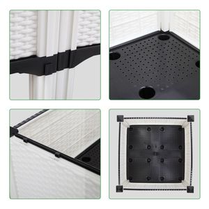 2 Pezzi Fioriera Rettangolare Bianca Rialzata per Giardino, Orto e Balcone, Contenitore per Erbe Aromatiche di Alta Qualità - Product Image 3