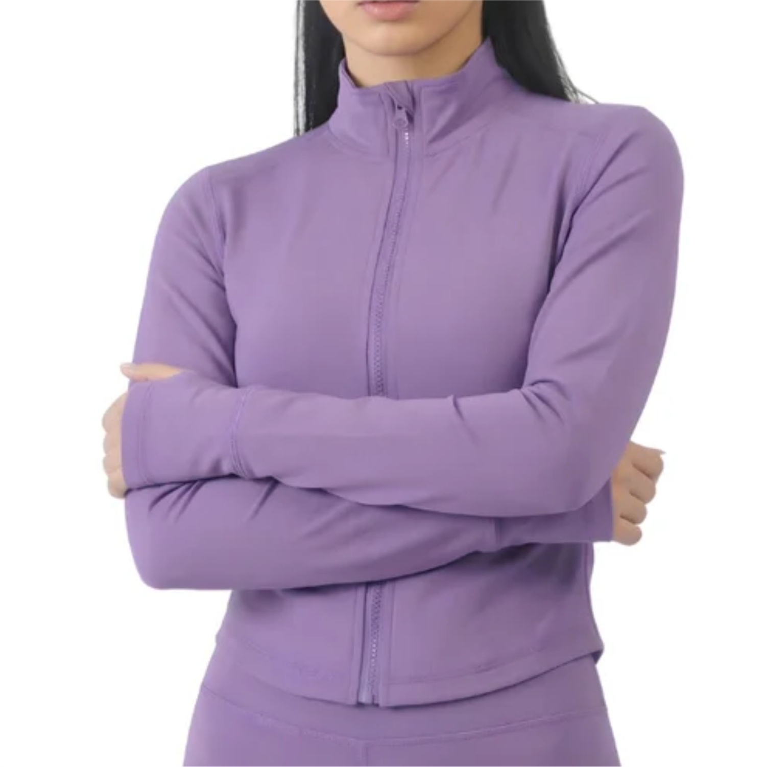 Regular Fit Women Yoga Top Quick Dry Breathable Gym Jacket 4-Way Stretch Athletic Running Training Wear High Quality Front