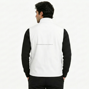 Factory Price <b>Men's</b> <b>White</b> Collarless Zipper <b>Vest</b> Casual Winter Vintage Multi-pockets Outerwear Breathable Polyester/Cotton - Product Image 3