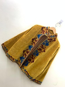 Veste en velours brodée bohème à manches longues, col mandarin, motif floral, grande taille, vêtements d'automne pour femmes - Product Image 3