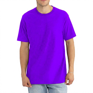 T-shirt formel pour homme, col rond, manches courtes, couleur bordeaux, coupe classique, jersey polyester/coton, imprimé, anti-rides, séchage rapide - Product Image 2
