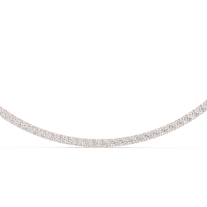 Collar clásico de cadena tipo tenis de oro amarillo de 18 quilates adornado con diamantes redondos cultivados en laboratorio para fiestas, bodas y compromisos. - Product Image 1