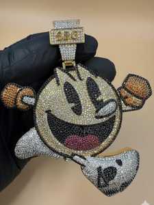 Colgante Personalizado de Personaje de Dibujos Animados con Moissanita VVS, Plata de Ley 925, Colgante Brillante para Hombre, Colgante con Piedras de Colores - Product Image 5