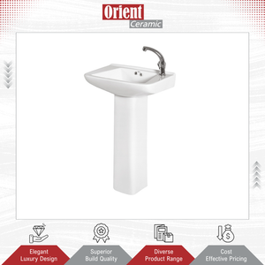 Suministro al por mayor de lavabos de cerámica blanca de alta calidad para uso doméstico en el baño con pedestal, de un proveedor indio. - Product Image 3