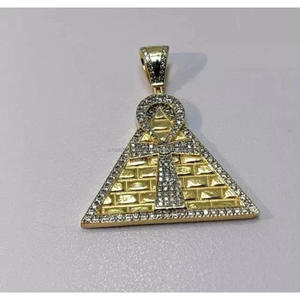 Colgante Pirámide Helada en Plata de Ley 925 con Diamantes Cultivados en Laboratorio VVS, Joyería Hip Hop - Product Image 1