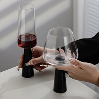 Verres à pied noirs rétro, verres ronds simples et élégants, verres à vin créatifs faits à la main, verres à champagne, verres à cocktail Mojito, cadeaux