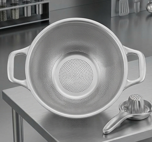 Passoire en acier inoxydable pour aliments et fruits, lavage facile, durable, style moderne, élégante pour la cuisine domestique - Product Image 4