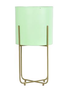 Maceta Metálica Verde Virante Personalizada con Soporte de Hierro con Recubrimiento en Polvo Dorado - Duradera, Ecológica, Ligera, para Uso en Interiores, Hogar y Jardín - Product Image 1