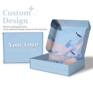 Caja de Cartón Corrugado Impresa Personalizada, Cajas de Embalaje Planas para Envíos de Pequeñas Empresas, Embalaje de Correo con Logotipo y Color Personalizados - Product Image 1