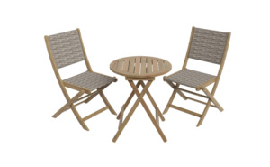 Ensemble bistrot moderne en osier avec rotin PE pour usage extérieur dans les villas, fermes, parcs, appartements, cours, jardins et installations de loisirs - Product Image 2