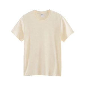 Camiseta de cuello redondo de algodón 100% de calidad de primera clase para hombre Impresión de logotipo personalizado 180g-300g Camiseta en blanco de diseño extragrande liso - Product Image 5