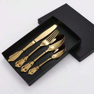Cuchara para ensalada de aluminio con forma de hojas, ideal para hoteles, altamente funcional, con mango dorado, para bodas, vajilla, cubiertos. - Product Image 2