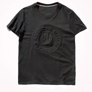 T-shirts personnalisés en relief 3D, 100% coton, logo personnalisé, tissu surdimensionné, t-shirt en relief pour hommes - Product Image 1