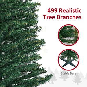 Albero di Natale Sottile di 2,1 Metri con 499 Rami Realistici, Albero Verde Artificiale a Forma di Matita con Supporto in Plastica - Product Image 3