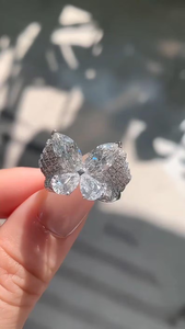 Anillo de Mariposa con Diamante Cultivado en Laboratorio de 3CT, Chapado en Oro Blanco de 14K, Joyería Nupcial Hiphop, Elegante Regalo para Mujer - Product Image 3