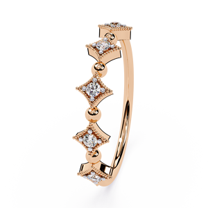 Anillo minimalista en espiral con diamantes de corte redondo para mujer, de oro macizo de 14k, apilable, para regalo, compromiso o aniversario. - Product Image 5