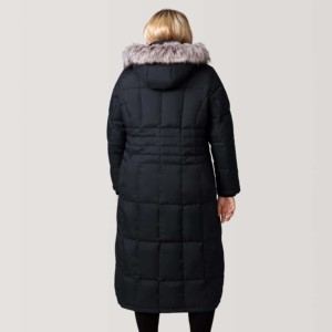 Abrigo largo con capucha para mujer, talla grande, chaqueta acolchada de invierno, color sólido, manga larga, grueso, cálido, estilo casual - Product Image 6