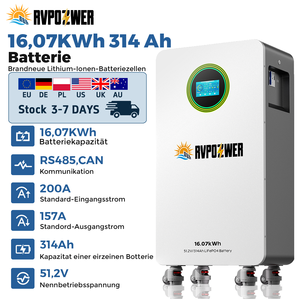 แบตเตอรี่ LiFePO4 51.2V 314Ah 16.07kWh อายุการใช้งาน 10 ปี คายประจุเองได้น้อย สำรองไฟฉุกเฉินสำหรับบ้าน พร้อมระบบ BMS ในตัว - Product Image 1