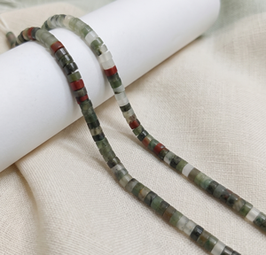 Perles en pierre de sang naturelle 4x2mm en vrac pour la fabrication de bijoux DIY - Product Image 3