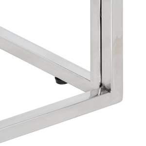 Tavolino da Caffè in Legno Massello di Acacia con Finitura in Acciaio Inossidabile Argento - Product Image 6