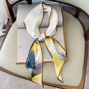 Fashion Print Hair Ribbon Bevel Silk Scarf Women <b>Neck</b> <b>Tie</b> Bag Scarfs Satin Silk Skinny Headscarves Ladies Foulard Floral Bands - Product Image 5