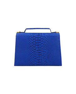 Bolso Bandolera de Cuero Genuino Azul con Patrón de Cocodrilo, Correa Desmontable, Impermeable, Gran Capacidad para Mujer - Product Image 2
