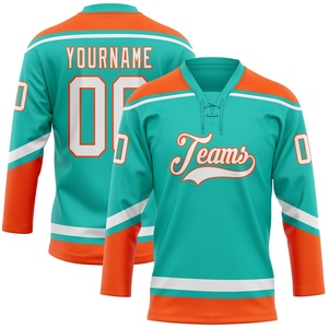 Venta al por Mayor del Jersey de Hockey 3D Personalizado de OMMIZ INDUSTRY, Color Negro, Verde Hierba y Blanco, con Diseño de Santa Claus Navideño - Product Image 2