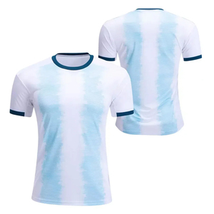 Men's Sublimated Soccer Jersey Short Sleeve White Blue Gradient Crew Neck Moisture Wicking Breathable Polyester <b>Athletic</b> Fit - Product Image 5