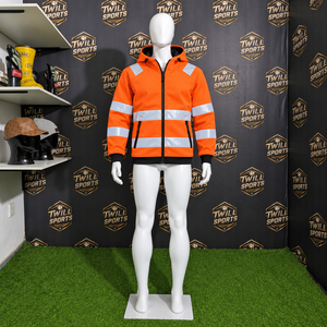 High Visibility Workwear Construction Industrial Sweatshirt <b>Hi</b> <b>Vis</b> Construction Workwear <b>Hoodie</b> Full Zip Reflective Safety - Product Image 4