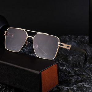 Lmamba 5G73 Classic Double Beam <b>Square</b> Sun Glasses Men 2024 High Quality Metal Frames <b>Sunglasses</b> - Product Image 5