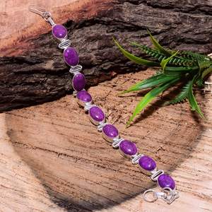 Bracelet en agate violette fait main, bracelet infini en argent, bijou minimaliste en pierre violette, cadeau pour elle - Product Image 6