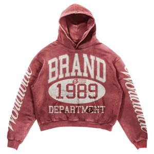 Sweat-shirt en molleton extensible coton/spandex, coupe oversize, couleur unie, nouvelle collection, pour homme, hiver, à capuche, manches longues, décontracté - Product Image 4