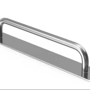 Skies Traders Modern Polished Stainless Steel Durable Anti-Rust <b>Door</b> Lever Handle Long Backplate Oval Base Interior Wooden <b>Glass</b> - Product Image 2