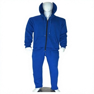 Ensemble de survêtement premium bleu roi en molleton régulier avec sweat à capuche et pantalon de jogging, 140g, 100% coton biologique, respirant, anti-rétrécissement, hiver, personnalisable - Product Image 1