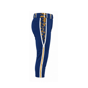 Pantalon de baseball marine pour homme, coupe ajustée, logo brodé doré, braguette boutonnée, en polyester, respirant, style uniforme - Product Image 5