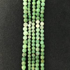Cuentas Redondas Lisas de Crisoprasa 100% Naturales, Certificadas por IGI, Grado AA, de 4mm-6mm, Color Verde Piedra, Fire Vivaaz Gems Jaipur - Product Image 2