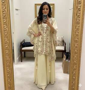 Kurta plazo เดรสปาร์ตี้เอวสูงลายดอกไม้, เดรสปาร์ตี้เอวต่ำแบบธรรมชาติสำหรับฤดูใบไม้ร่วง - Product Image 2