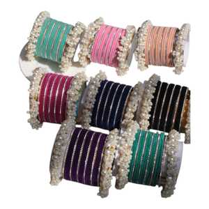 Ensemble de bracelets en verre pour femmes, ethniques, faits à la main, de haute qualité, multicolores, bijoux de mariage - Product Image 1
