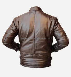 Vente directe d'usine personnalisée hommes 2024 nouveau Style mode col montant veste en cuir de vache pour hommes - Product Image 4