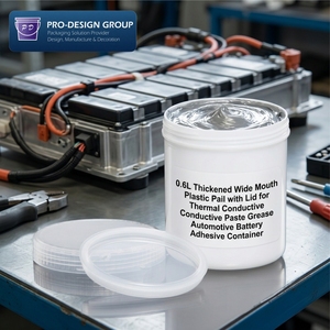 Seau en plastique à large ouverture épaissi de 0,6 L avec couvercle pour pâte thermique, graisse, adhésif pour batterie automobile - Product Image 4