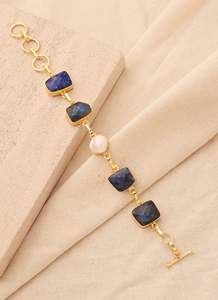 Pulsera de Lujo Chapada en Oro con Múltiples Piedras – Pulsera de Lapislázuli, Labradorita y Perla para Mujer - Product Image 3