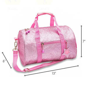 Sac de sport à paillettes avec logo Cheer sur le devant, fermeture éclair, équipement pour équipe de danse pour enfants, design personnalisé, patch étoile, matière polyester, vente en gros - Product Image 5