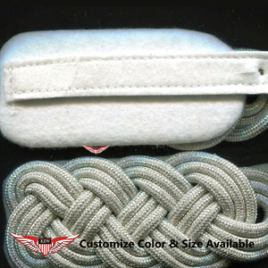KEW Eco-Friendly Vintage Grey <b>Braided</b> Mylar Thread Epaulettes Nylon Durable Casual Garment <b>Accessory</b> Customize Color Size - Product Image 2