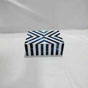 Top à la mode fabriqué à la main en résine naturelle incrustation boîte à bijoux en bois boîte-cadeau organisateur pour bagues boucles d'oreilles collier Carton emballé - Product Image 6