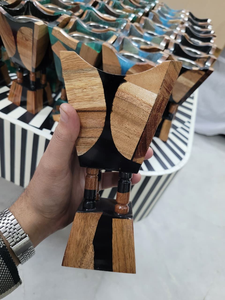 Brûleur d'encens artisanal en bois d'acacia et résine époxy 100% naturel pour la maison et l'hôtellerie, usage religieux islamique - Product Image 4