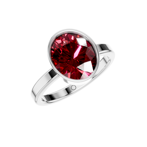 Haute qualité en argent Sterling or blanc lunette laboratoire cultivé rubis bague IGI certifié personnalisé commande en gros mariage anniversaire bijoux - Product Image 1