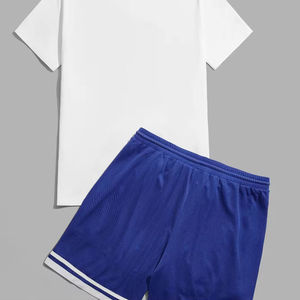Ensemble T-shirt et short de sport décontracté pour homme en 100 % coton, respirant, haute qualité, idéal pour l'été – Vente en gros - Product Image 6