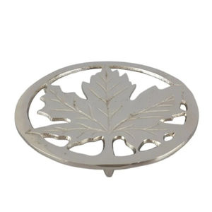 Aluminium Maple Leaf Metal Trivet 5mm Silver Finish Eco-Friendly Decorative Kitchen <b>Hot</b> Pot Holder Heat Resistant <b>Pan</b> <b>Stand</b> - Product Image 1