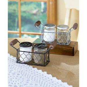 Saleros y Pimenteros de Hierro Forjado Hechos a Mano con Soporte de Metal Negro para Uso en la Encimera de la Cocina, Organizador de Sal y Pimienta - Product Image 5