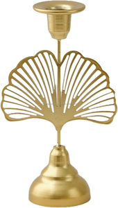 Premium Matte Black Ginkgo Candlestick • Luxury 3D <b>Fan</b> Leaf Taper Holder - Product Image 5